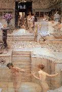 Sir Lawrence Alma-Tadema,OM.RA,RWS A Favourite Custom oil on canvas